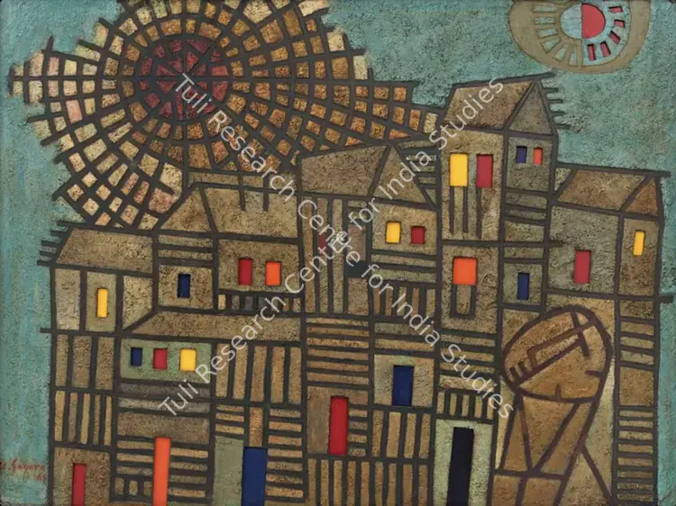 Sagara, Piraji (Artist). Untitled. Mixed media on wood, 1964 | Painting | EconomicsArt | 00870682