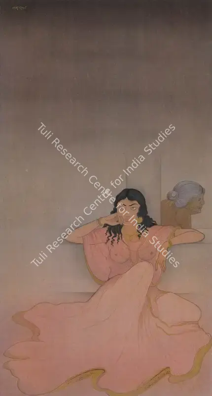 Bose, Nandalal (Artist). Kaikeyi and Manthara. Woodblock print on handmade paper, circa 1910s | Print | EconomicsArt | 00872762