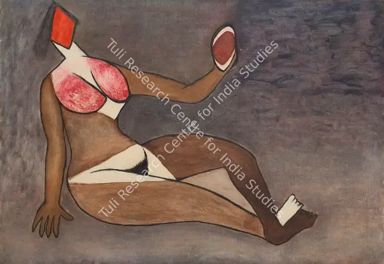 Chhabda, Bal (Artist). Looking into the Mirror. Oil on canvas, 1958 | Painting | FineArts | 00363758