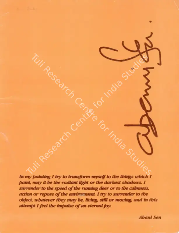 Sen, Abani (Artist). Abani Sen. n.d. | Solo Exhibition Catalogue  | 00876500
