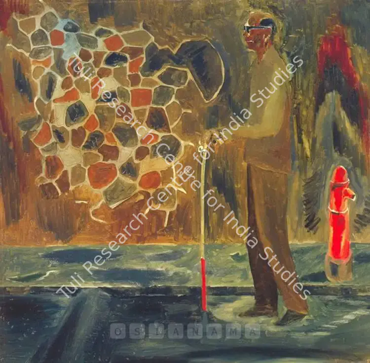 Dodiya, Atul (Artist). Walking Man. Oil on Paper, 1985 | Painting | FineArts | 00575890