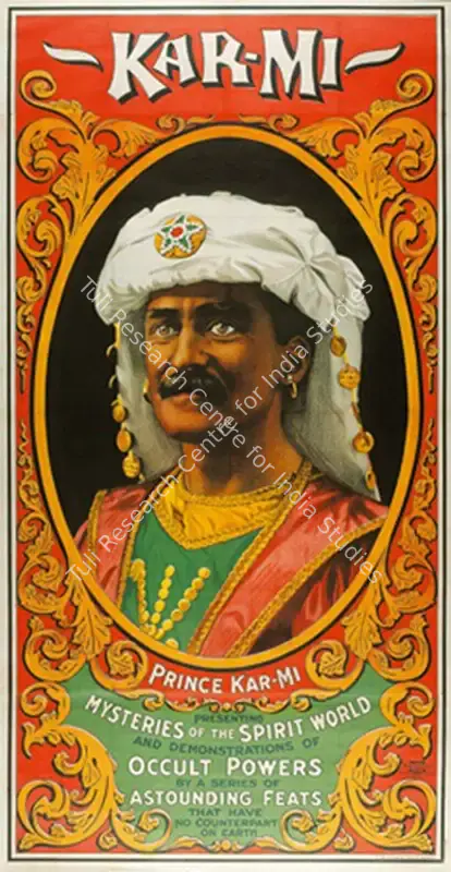 Karmi, Prince (Magician). Kar-Mi Presenting Mysteries of the Spirit World and Demonstrations of Occult Powers. Three-sheet colour lithograph, linen-backed | Magic Publicity Art & Memorabilia | PopCulture | 00092296