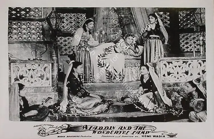 Wadadeker, Anant (Cinematographer), Aladdin Aur Jaadui Chiraag, 1952 | Lobby Card | CinemaEducation | 00829564