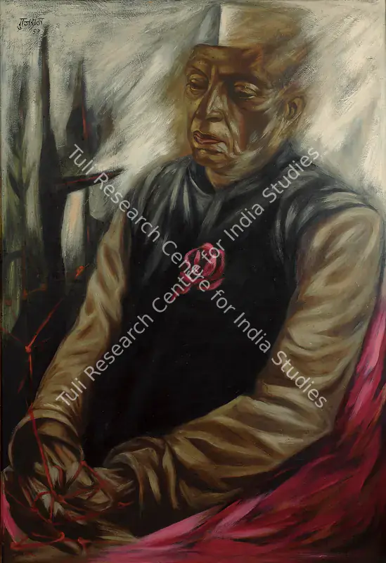 Gujral, Satish (Artist). Portrait Of Jawaharlal Nehru. Oil on board, 1957 | Painting | FineArts | 00561018