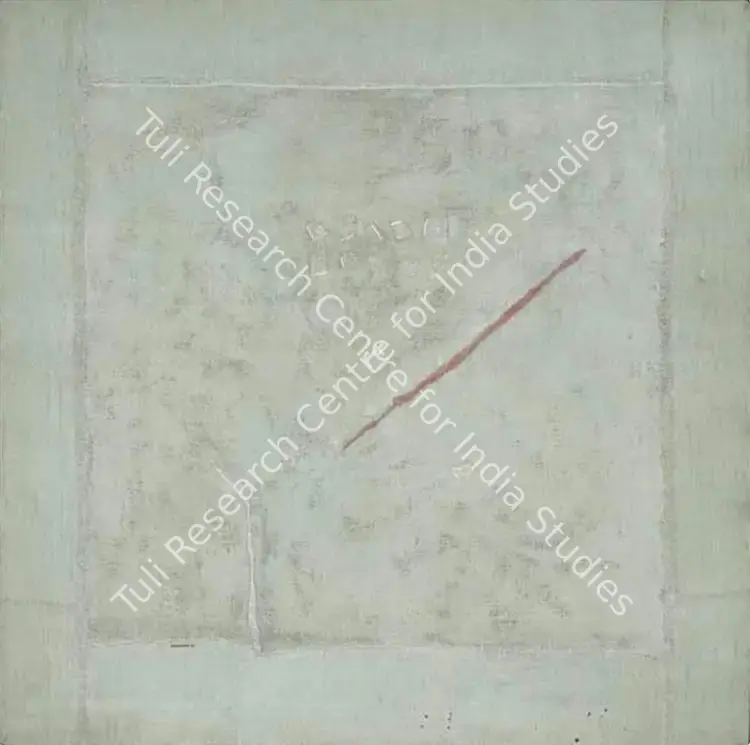 Wankhede, V.K. (Artist). Collage 90-C. Gauze and oil on canvas, 1990 | Painting  | 00867390