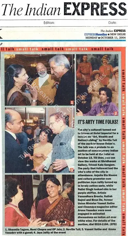 It's Arty Time Folks. New Delhi: The Indian Express, 11 October 2004 | Newspaper Clipping | FineArts | 00855004