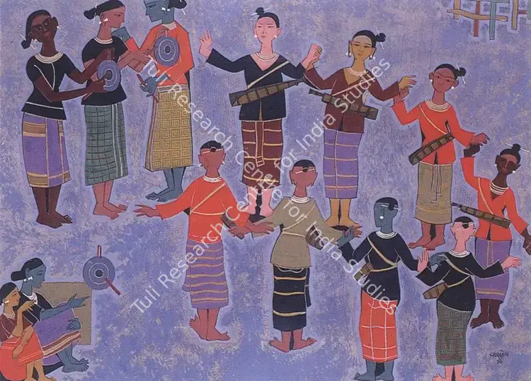 Smart, Vasudeo (Artist). Dancers Nefa. Oil on canvas, n.d. | Painting  | 00876913