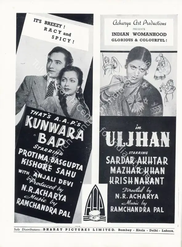 Acharya, N.R. (Producer), Kunwara Bap, 1942 | Advertisement, Filmindia, May 1942 | CinemaEducation | 00858460