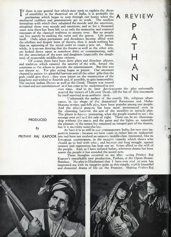 Acharekar, M.R. (Essayist). Pathan - A Review. In <i>Marg.</i> 1(4), pp. 78-79. Bombay: Modern Architectural Research Group, July 1947 | Essay | CinemaEducation | 00668754