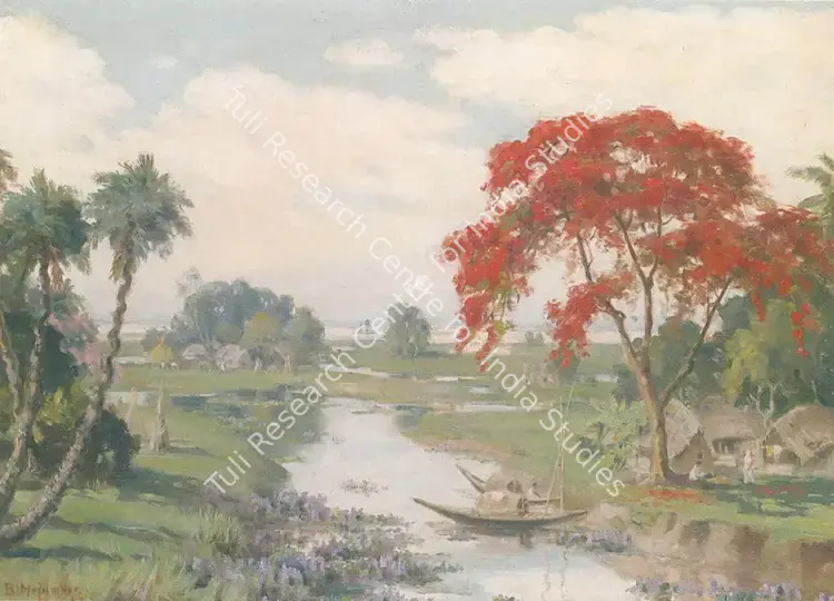 Majumdar, B. (Artist). River Landscape. Oil on canvas, 1943 | Painting | FineArts | 00375489