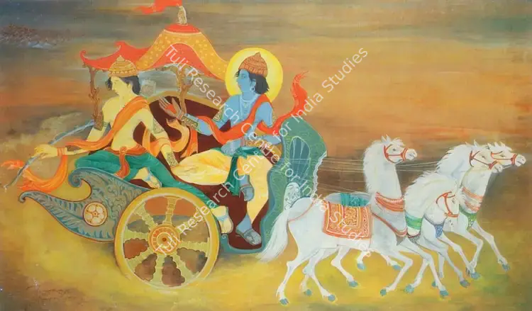 Roy, Khagen (Artist). Parthasharthi. Gouache on cloth laid down on board, n.d. | Painting | FineArts | 00373489