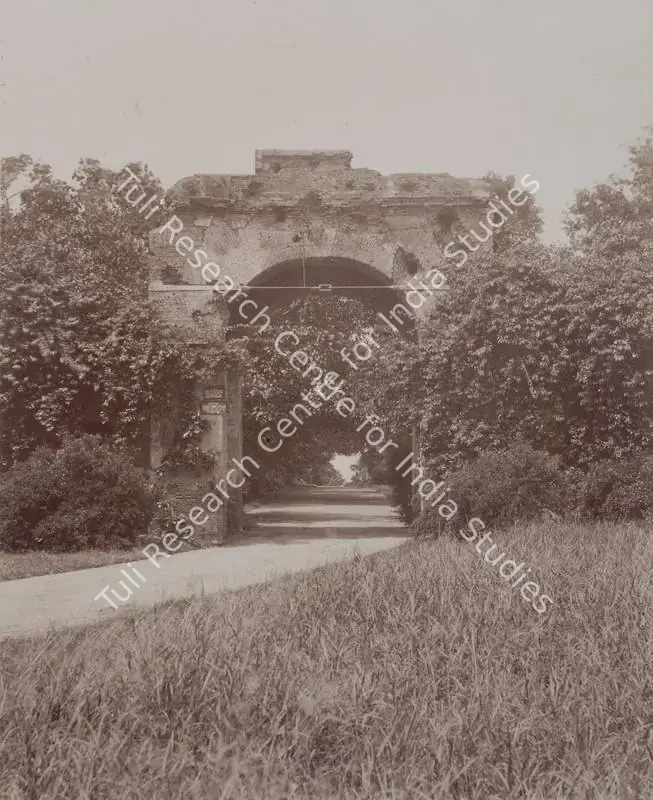 Bourne, Samuel (Photographer). The Baily Guard Gate, Lucknow - From the album 'India Ceylon and Egypt 1901-1902'. Albumen Print pasted on mount, c.1865-1866 | Antiquarian Photograph | Photography | 00115483