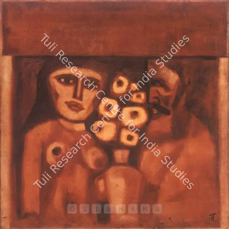 Narayan, Badri (Artist). Couple. Oil on canvas, c.1960 | Painting | FineArts | 00600321