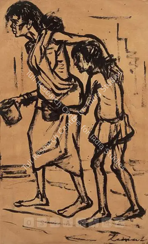 Abedin, Zainul (Artist). The Bengal Famine Series. Watercolour on paper, c.1944 | Painting | FineArts | 00374121