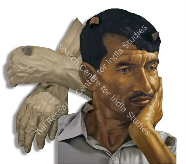 Ghosh, Subba (Artist). Dreamer - 1 Trepidations. Oil on canvas pasted on MDF and paint on fibreglass, 2008 | Installation | FineArts | 00643294