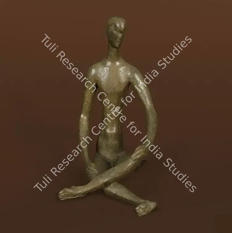 Chowdhury, S. Roy (Artist). Seated Man. Bronze, 1954-1955 | Sculpture  | 00867995