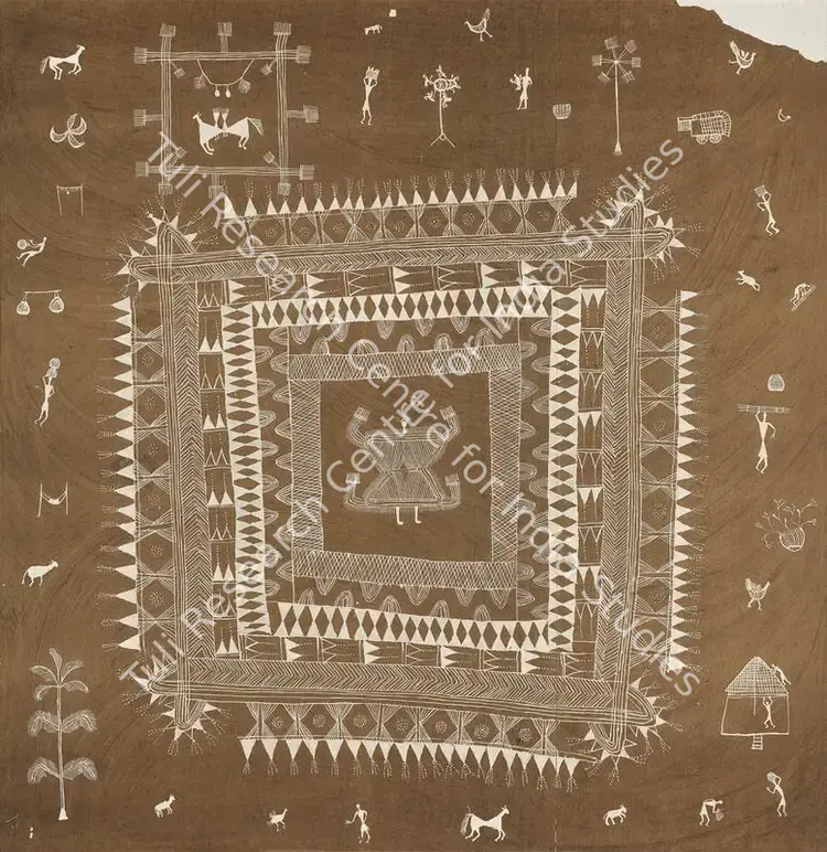 Warli School (Artist). Untitled. Natural pigment on paper, n.d. | Painting | FineArts | 00603486