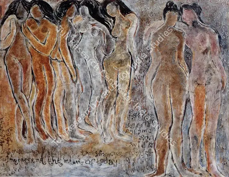 Viswanadhan, V. (Artist). Standing Nudes. Oil on board, 1963 | Painting | FineArts | 00374761
