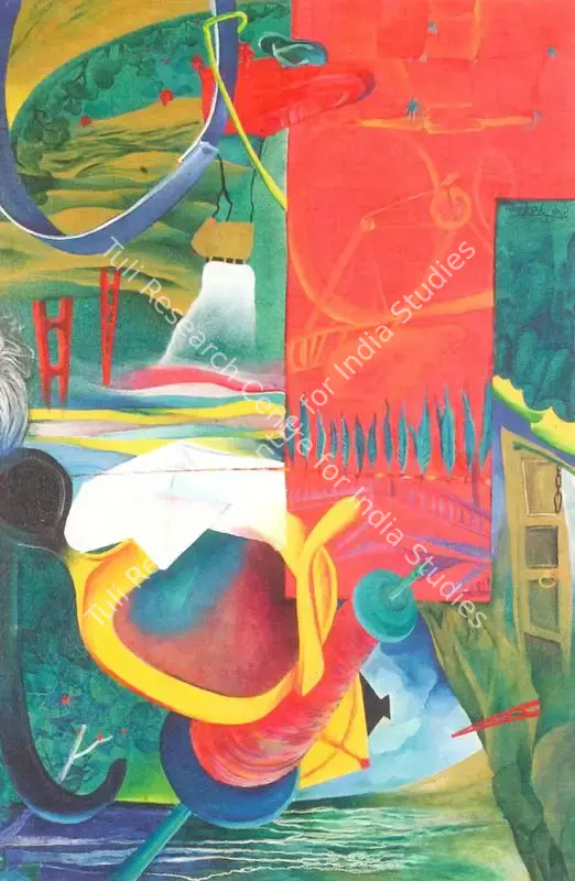 Mansoori, Nabibaksh (Artist). A Village Story. Oil on canvas, 1994 | Painting  | 00877873