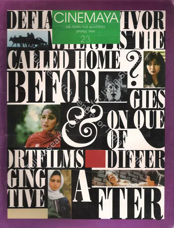 Bose, Sudhir (Essayist). Calcutta. In <i>Cinemaya - The Asian Film Magazine.</i> 23(Spring), pp. 53-55. New Delhi: Aruna Vasudev, April-June 1994 | Essay | CinemaEducation | 00625440