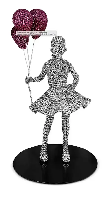 Shende, Valay (Artist). Girl with Balloons. Stainless steel discs, colour coated stainless steel discs and colour coated MS base; Edition 2/5, 2019-2020 | Sculpture | FineArts | 00603866