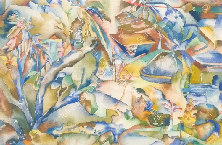 Mansoori, Nabibaksh (Artist). Mount Abu, Rajasthan. Watercolour on paper, 1993 | Painting | FineArts | 00375678