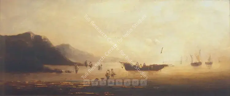 Bomanji, Pestonji (Artist). Seascape With Boats. Oil on canvas, 1900-1902 | Painting  | 00877507