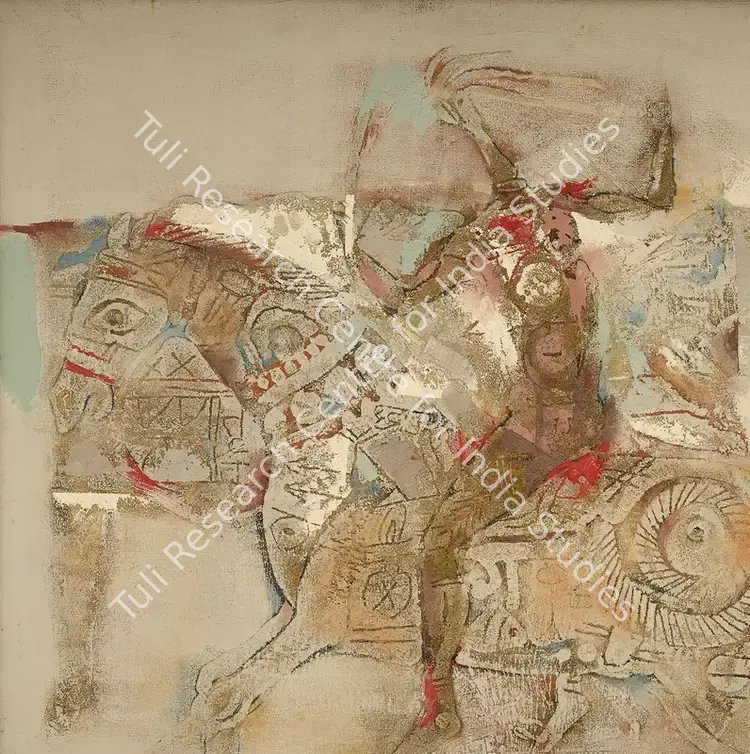 Adivrekar, Gopal S. (Artist). Horse Rider. Mixed media on canvas, 1970s | Painting | FineArts | 00337431