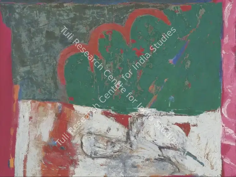 Singh, Anjum (Artist). Three Red Clouds Floating Together. Oil on canvas, 1997 | Painting | FineArts | 00603236