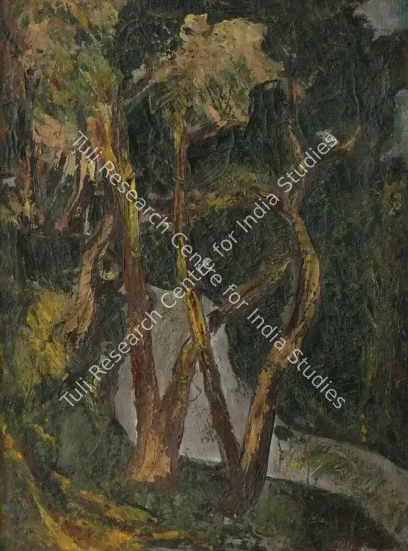 Chandra, Avinash (Artist). Untitled. Oil on canvas, 1950 | Painting | FineArts | 00603936
