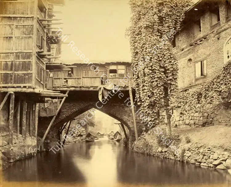 Bourne, Samuel (Photographer). Kashmir - Bridge on the Marqual Canal. Albumen print pasted on thin mount, c.1865-1866 | Antiquarian Photograph | Photography | 00115944