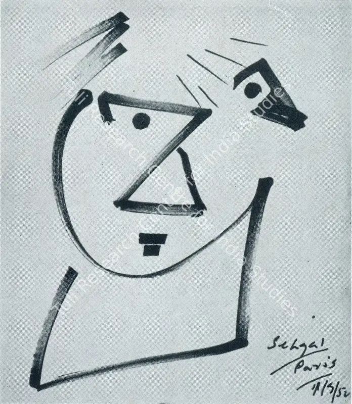 Sehgal, Amar (Artist). A Portrait. 1952 | Marg, June 1955 | Drawing | FineArts | 00674216