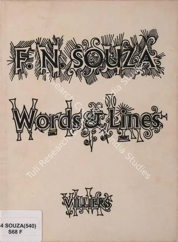 Souza, F.N. (Author). Words & Lines. London: Villiers, 1959 | Authored Book | FineArts | 00845380