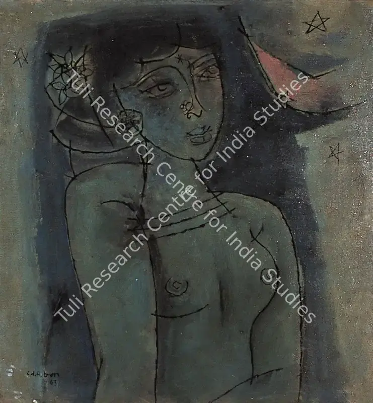 Doss, Anthony (Artist). Blue Woman. Oil on canvas, 1963 | Painting | FineArts | 00371581