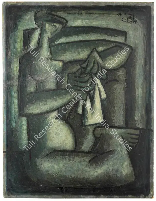 Sadequain (Artist). Untitled (Seated Nude). Oil on board, 1960 | Painting | FineArts | 00335983