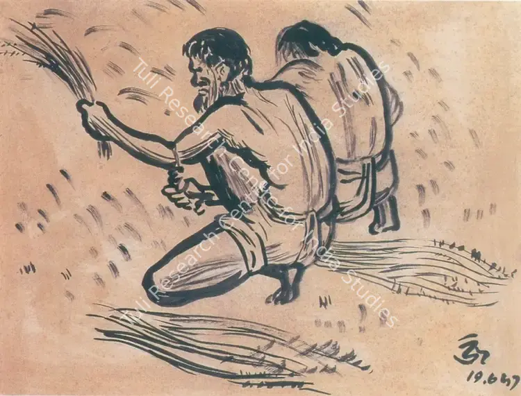 Abedin, Zainul (Artist). Harvest. Ink on paper, 1947 | Drawing  | 00878072