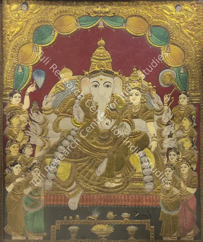 Tanjore School (Artist). Ganesha. Mixed media on board, n.d. | Painting | EconomicsArt | 00869249