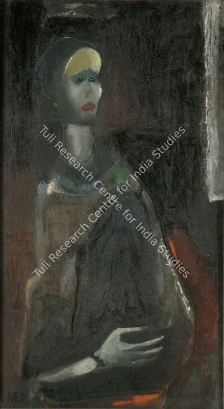 Menon, Anjolie Ela (Artist). Portrait Of Professor E. Oil on canvas, 1960 | Painting  | 00879881