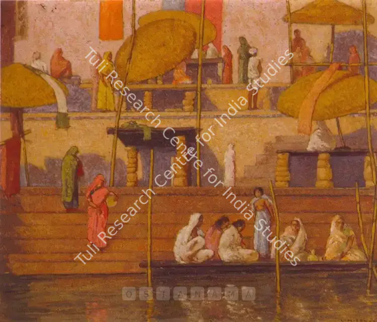 Sen, Lalit Mohan (Artist). Benares. Oil on paper, 1952 | Painting | FineArts | 00599391