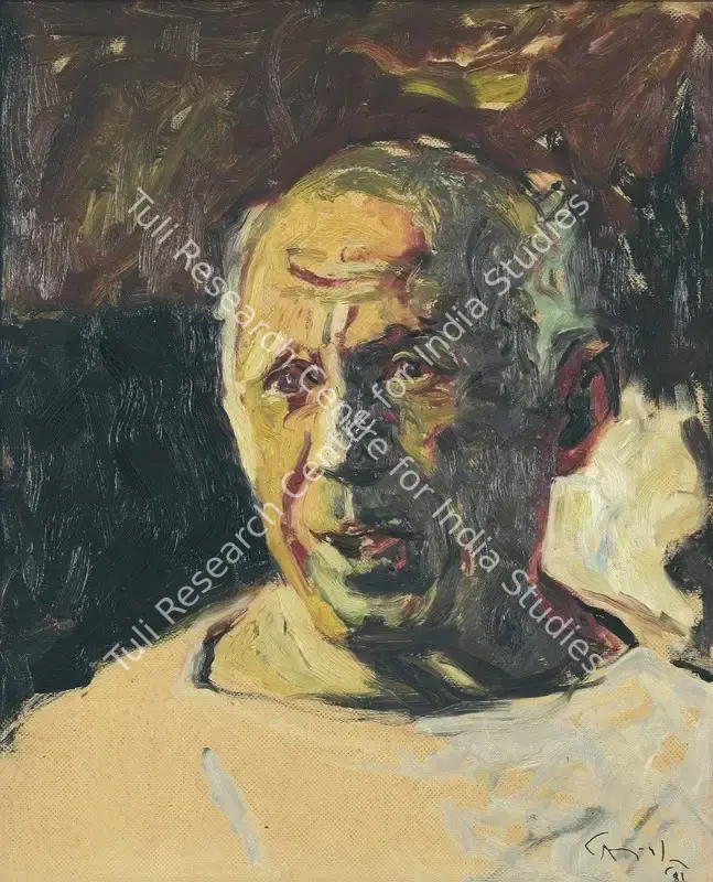 Dodiya, Atul (Artist). Untitled (Picasso) . Oil on paper laid on board, 1981 | Painting | FineArts | 00647117