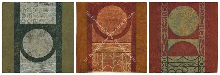 Shemza, Anwar Jalal (Artist). Square Composition I, II, III. Oil on board, 1962 | Painting | FineArts | 00362990