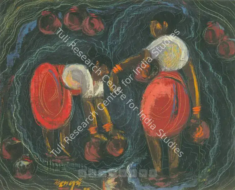 Pai, Laxman (Artist). Water Carriers. Oil on board, 1948 | Painting  | 00877737