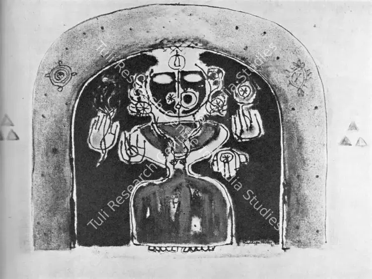 Naidu, Reddeppa (Artist). Deity. Oil on canvas, 1968 | Lalit Kala Contemporary, April-September 1971 | Painting | FineArts | 00535223