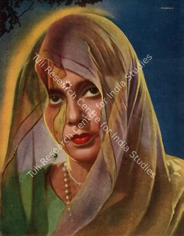 Unknown (Artist), Beena Kumari | Oleograph, July 1943, Filmindia, July 1943 | CinemaEducation | 00858393