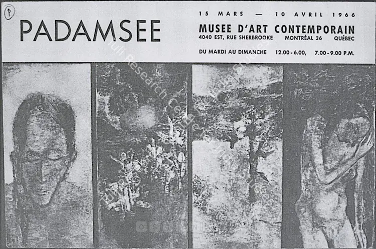 Padamsee, Akbar (Artist). Padamsee. Montreal: Museum of Comtemporary Art, 1966 | Solo Exhibition Invitation | FineArts | 00859388