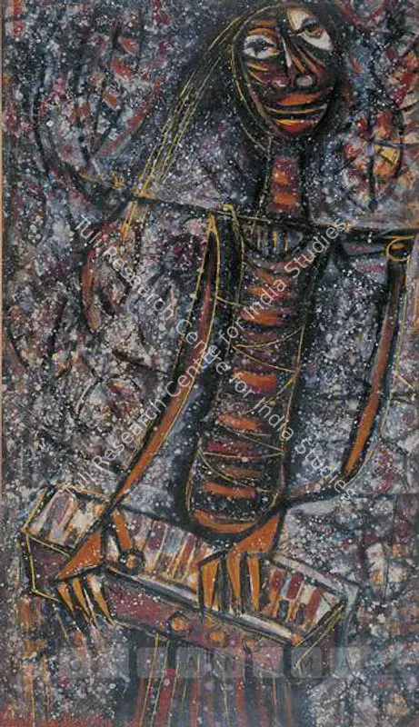 Sen, Sunil Madhav (Artist). Musician. Mixed media on paper, 1960 | Painting | FineArts | 00600810