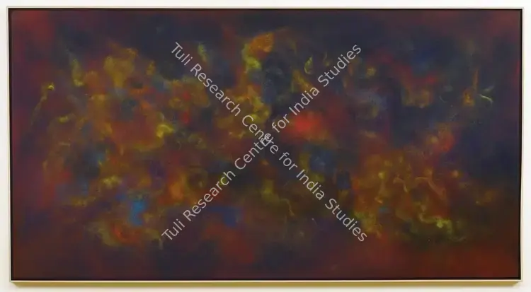 Bhavsar, Natvar (Artist). Sangam III. Pure powdered pigment, acrylic and oil on canvas, 2006 | Painting | FineArts | 00331273