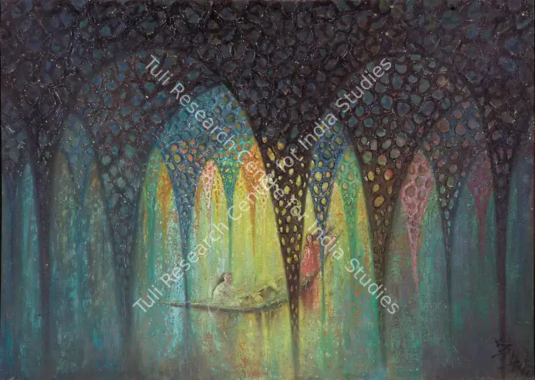 Arya, Badri Nath (Artist). Swapan Lok. Oil on canvas, 1968 | Painting  | 00880821