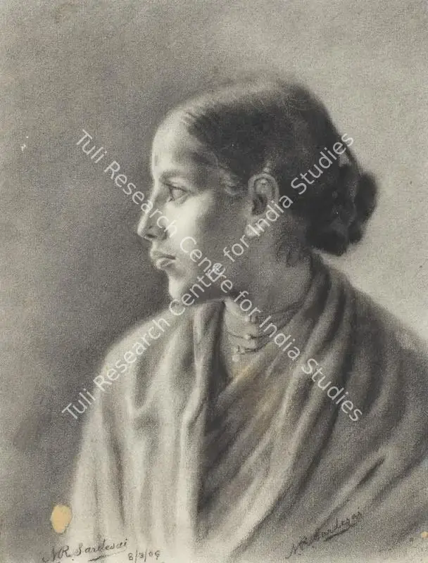 Sardesai, N.R. (Artist). Study of a Woman. Charcoal on paper, 2009 | Painting  | 00868712