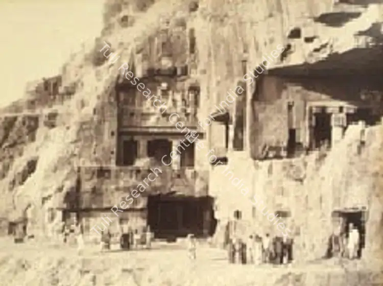 Dayal, Lala Deen (Photographer), Caves 9 -7 (from left), Buddhist caves, Ellora, c.1880 | Antiquarian Photograph | Photography | 00114944